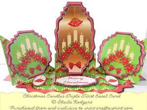 Triple Twist Easel Card - Christmas Candles