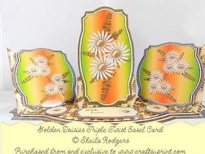 Triple Twist Easel Card - Golden Daisies