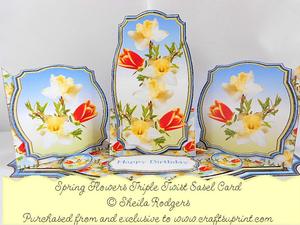 Triple Twist Easel Card - Spring Flowers