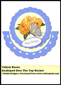 Scalloped Over the Top Rocker - Yellow Roses