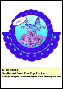Scalloped Over the Top Rocker - Lilac Roses