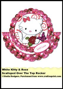 Scalloped Over the Top Rocker - White Kitty & Rose