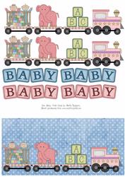 New Baby Train Card