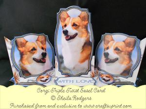 Triple Twist Easel Card - Corgi