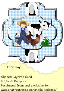 Shaped Layered Card - Farm Boy