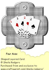 Shaped Layered Card - Four Aces