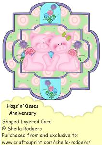 Shaped Layered Card - Hogs'n'kisses