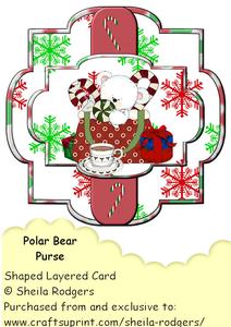 Shaped Layered Card - Polar Bear Purse
