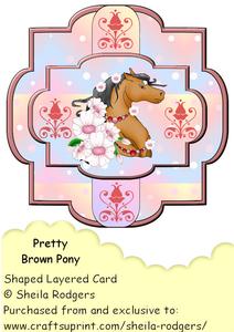 Shaped Layered Card - Pretty Brown Pony