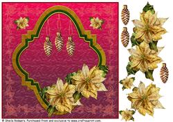 Golden Poinsettia Topper for 8 x 8 Card