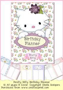 Birthday Planner Book - Pretty Kitty