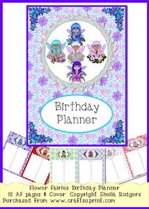 Birthday Planner Book - Flower Fairies