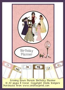 Birthday Planner Book - Evening Gown Parade