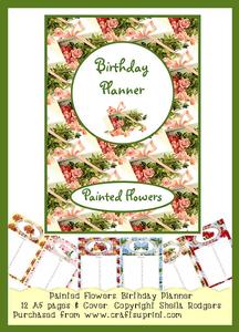Birthday Planner Book - Painted Flowers