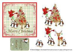 Rudolph and Friends Card and Gift Tag