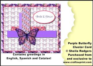 Cluster Card - Purple Butterfly