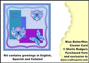 Cluster Card - Blue Butterflies