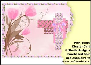 Cluster Card - Pink Tulips