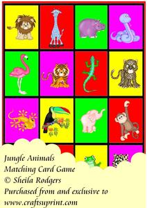 Jungle Animals Matching Card Game