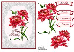 Vintage Red Flowers and Lace