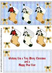 Christmas Stockings Dl Card Front with Insert