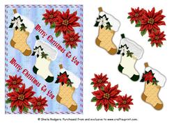 Christmas Stockings with Poinsettias