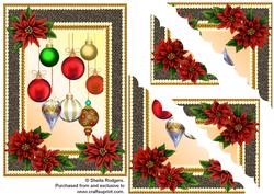 Baubles and Poinsettias Scalloped Corners