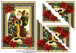 Santa and Poinsettia Scalloped Corners