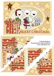 Polar Bears with Presents Scalloped Corners