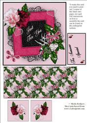 Gem Butterflies and Roses - Exploding Card