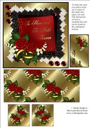 Red Roses and Wedding Rings - Exploding Card