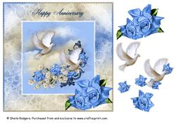 Doves and Roses Anniversary Card