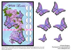 Woven Ribbon Card - Butterflies on Lilac