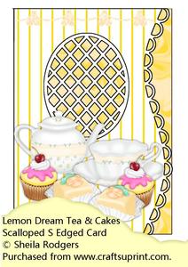 Lemon Dream Tea & Cakes Scalloped S Edged Card
