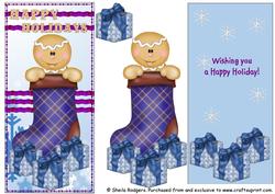 Gingerbread Stocking Dl Card