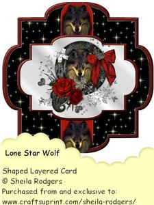 Lone Star Wolf Shaped Layered Card