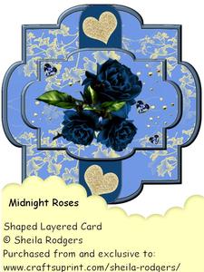 Midnight Roses Shaped Layered Card