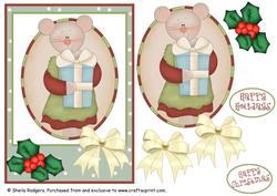 Christmas Mouse Oval 2