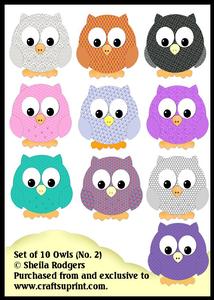 Set of 10 Owls (no. 2)