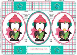 Christmas Penguin 2 Tri Fold Card