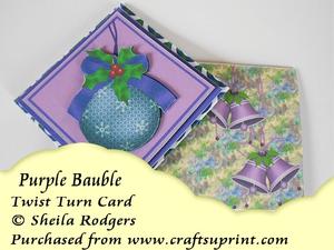 Purple Bauble Twist Turn Card
