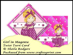 Twist Turn Card - Girl in Magenta