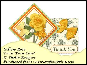 Twist Turn Card - Yellow Rose