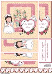 Nurse and Flowers Get Well Soon