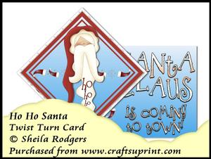 Twist Turn Card - Ho Ho Santa