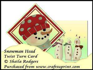 Twist Turn Card - Snowman Head