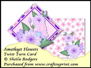 Twist Turn Card - Amethyst Flowers