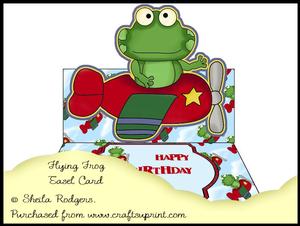 Easel Card - Flying Frog
