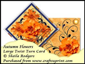 Large Twist Turn Card - Autumn Flowers