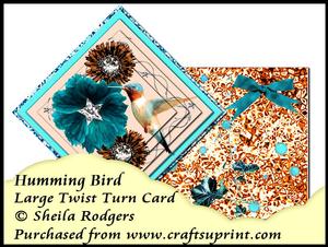 Large Twist Turn Card - Humming Bird